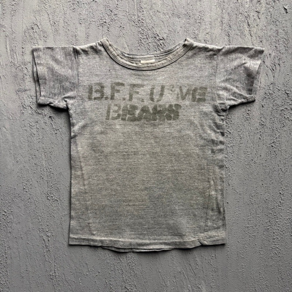 Denim Dungaree T Shirt Medium 120CM Gray Bear Ranch Japan Baby Tee